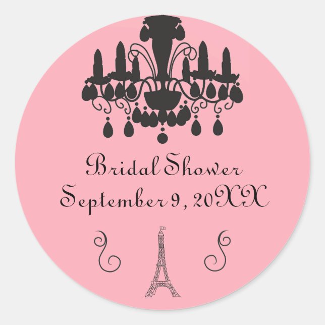 Thème Mariage Parisien - Autocollant Rond (Devant)