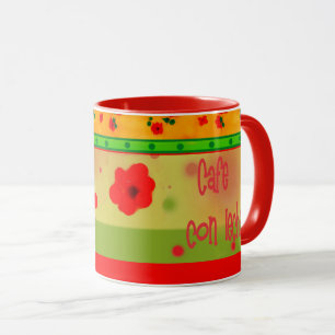 Thème Mexicain Coloré Mug Vert Rouge Orange