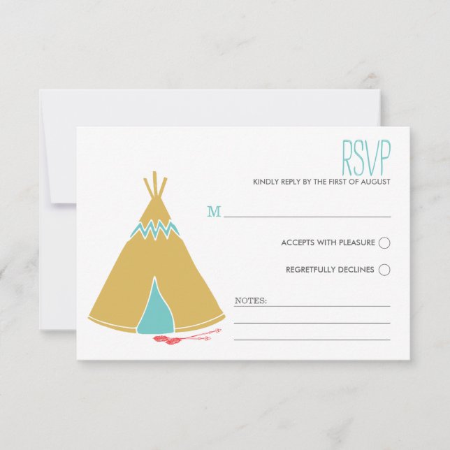 Thème natif | Carte RSVP de mariage (Devant)