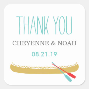 Thème natif   Stickers Favour Mariage Canoë