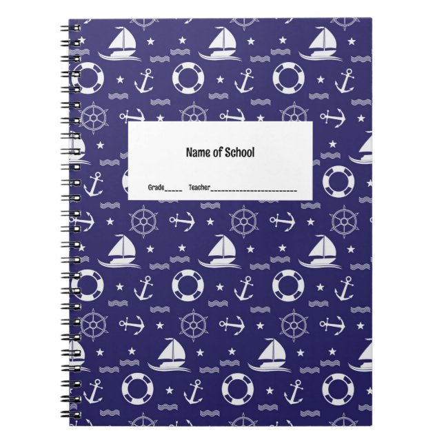 Thème nautique Carnet étudiant (Devant)