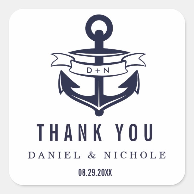 Thème nautique Mariage Favoriser Stickers | MARIAG (Devant)