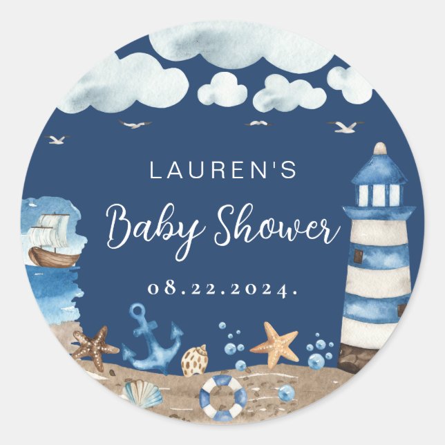 Thème nautique Sticker Marine Round (Devant)