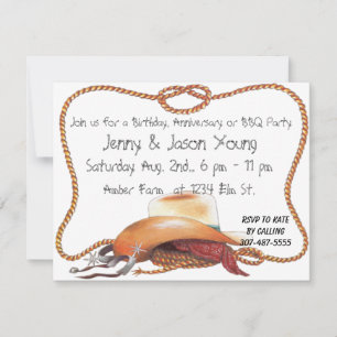 Thème Occidental Invitation d'anniversaire