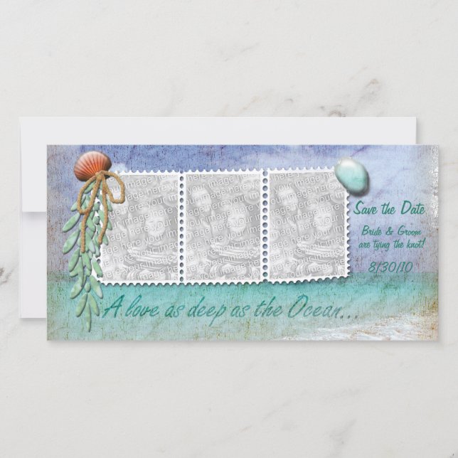 Thème plage Enregistrer la date Carte photo (Devant)