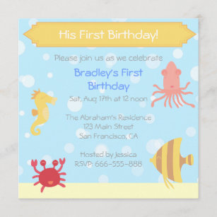 Invitations Faire Part Cartes Anniversaire Sous Marin Zazzle Fr