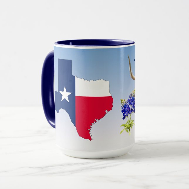 Thème Texas sur blues, Mug (Devant gauche)