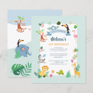 Thème tropical 1er anniversaire Invitation