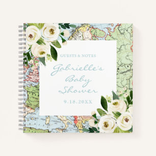 Thème Voyage Carte Vintage Baby shower Livre d'inv