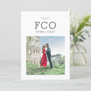 Thème Voyage Destination Carte Numéro de la table 