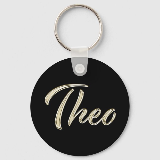 Theo Name whitegold Button Porte-clés (Recto)
