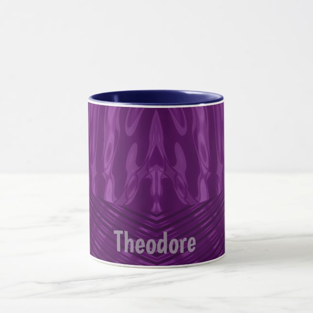 THEODORE ~ GLOSSY 3D Glossy Purple Blue ~ Mug (Centre)