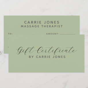 Thérapeute en Massage Simple Vert Sauge