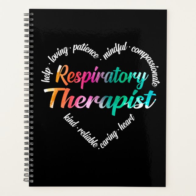 Thérapeute respiratoire Mot de coeur Nuage d'aquar (Devant)