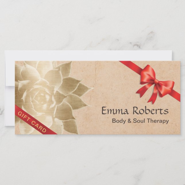 Thérapie de massage vintage Lotus Certificats cade (Devant)