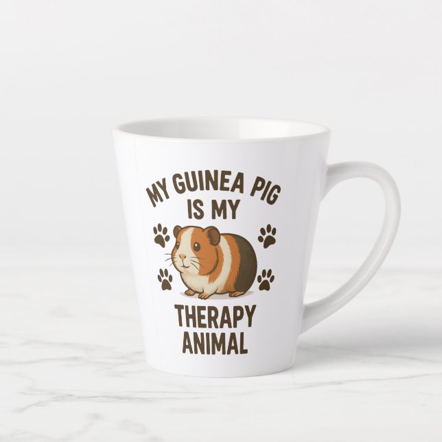 Thérapie du porc de Guinée latte Mug (Droite)