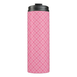 Thermos rose haut avec un motif diamant