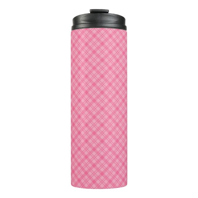 Thermos rose haut avec un motif diamant (Devant)