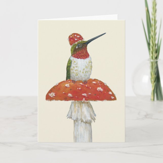 Thibault la carte de voeux pliée colibri (Devant)