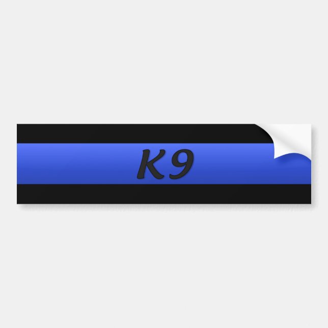 Thin Blue Line & K9 Bumper Sticker (Devant)
