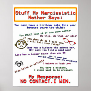 Things My Narcissistic Mom Dit Poster