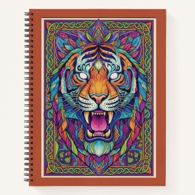 Third-Eye Roaring Tiger Spirit Zen tangle Journal (Devant)