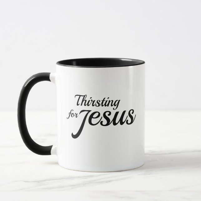 Thirsting for Jesus religious faith based mug (Gauche)