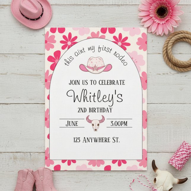 this aint my first rodeo. 2nd birthday invitation (Créateur téléchargé)