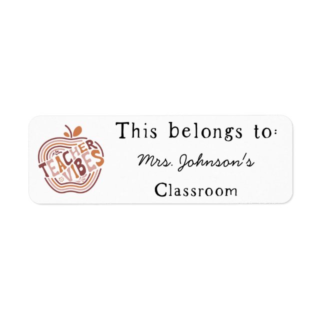 This Belongs to Teacher Boho Apple Label Stickers (Devant)