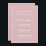 Thistle French Pink Modern Wedding Invitations<br><div class="desc">Faire-part de mariage contemporaine - CHANGEZ la couleur arrière - plan à n'importe quelle couleur ! Nous montrons beau rose pâle chardon français. SUPPRIMEZ-les ou MODIFIEZ la couleur de l'accent rectangles ! MODIFIEZ les polices, le texte, la couleur du texte. Utilisez ce modèle pour concevoir vos propres invitations de mariage...</div>