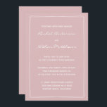 Thistle French Pink Modern Wedding Invitations<br><div class="desc">Faire-part de mariage contemporaine - CHANGEZ la couleur arrière - plan à n'importe quelle couleur ! Nous montrons beau rose pâle chardon français. SUPPRIMEZ-les ou MODIFIEZ la couleur de l'accent rectangles ! MODIFIEZ les polices, le texte, la couleur du texte. Utilisez ce modèle pour concevoir vos propres invitations de mariage...</div>