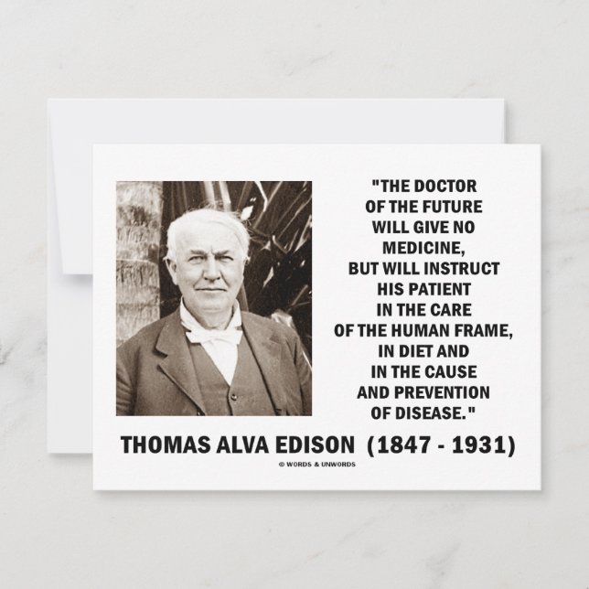Thomas Edison Docteur De Futur Ne Donner Aucun Méd (Devant)