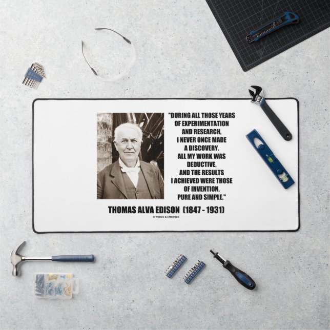 Thomas Edison Résultats Invention Citation Simple  (Poste de travail)
