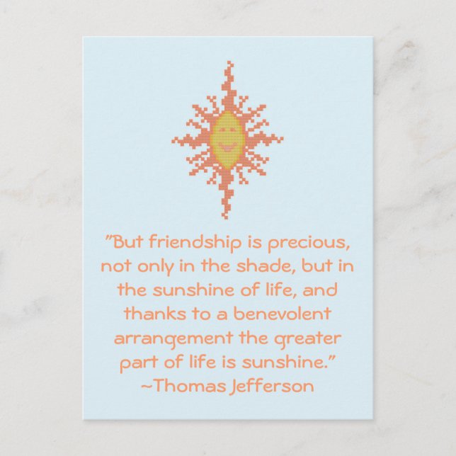 Thomas Jefferson Friendship Quote Carte postale (Devant)