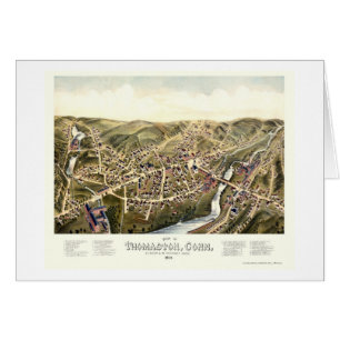 Thomaston, carte panoramique de CT - 1879