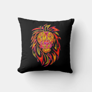 THP - 045 - Lion sur noir - Oreiller