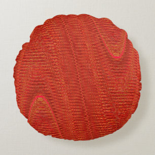 Threads tissés Abstraits, Coussin rond Tangerine