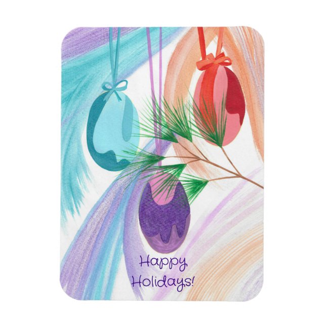 Three Christmas Balls Holiday flexible magnets (Vertical)