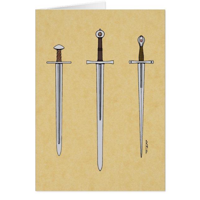 Three Medieval Swords 2016 Greeting Card (Devant)