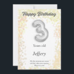 Three year old Happy Birthday card<br><div class="desc">Here is a greeting card you can personalize for that special person in your life. Click the personalize button and it will take you where you can change the information on the card. A quick and easy process that you can do over and over again. Make sure you bookmark this...</div>