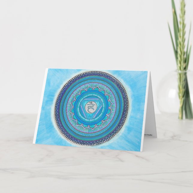 Throat Chakra Mandala Cartes de voeux (Devant)