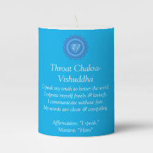 Throat Chakra - Vishuddha Affirmation Pilier Bougi