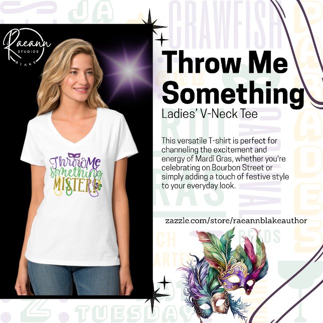 "Throw Me Something, Mister" T-Shirt Mardi Gras (Créateur téléchargé)