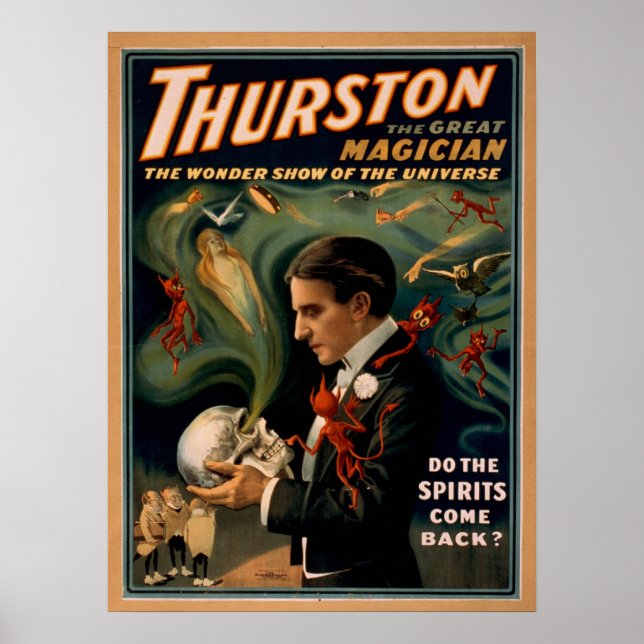 THURSTON Magicien Illusionniste VAUDEVILLE Poster (Devant)
