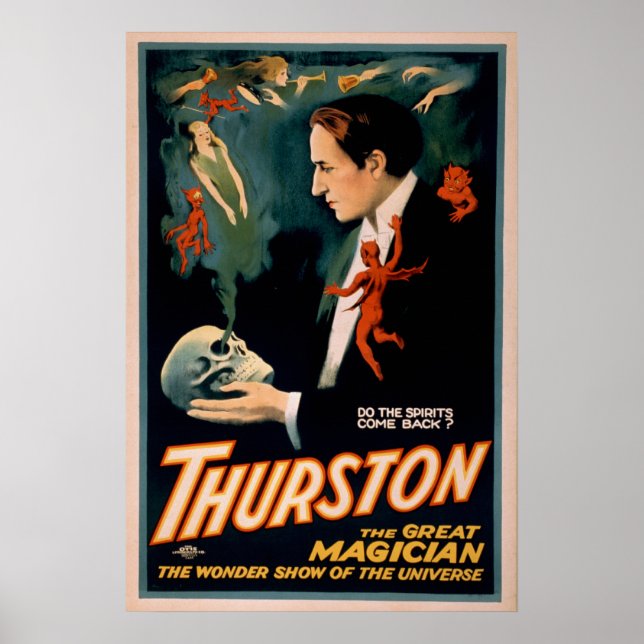 THURSTON Magicien Illusionniste VAUDEVILLE Poster (Devant)
