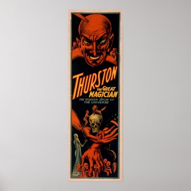 THURSTON Magicien Illusionniste VAUDEVILLE Poster (Devant)