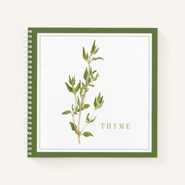 THYME FRAIS 8,5x8,5 Carnet spiral - Vert (Devant)