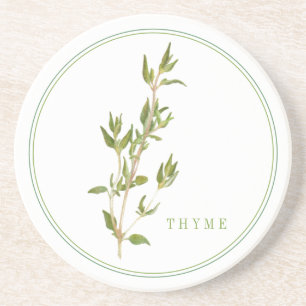 THYME FRAIS Dessous de verre en grès arrondi (+tex