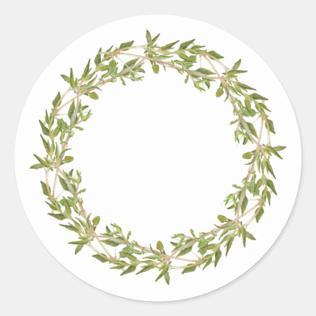THYME WREATT Stickers Rond Large (Devant)