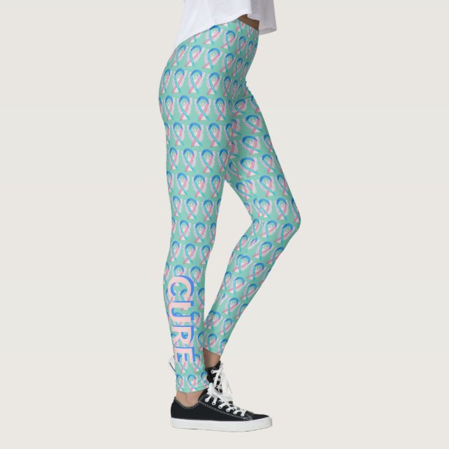 Thyroïde Cancer Sensibilisation Ruban Ange Legging (Droite)